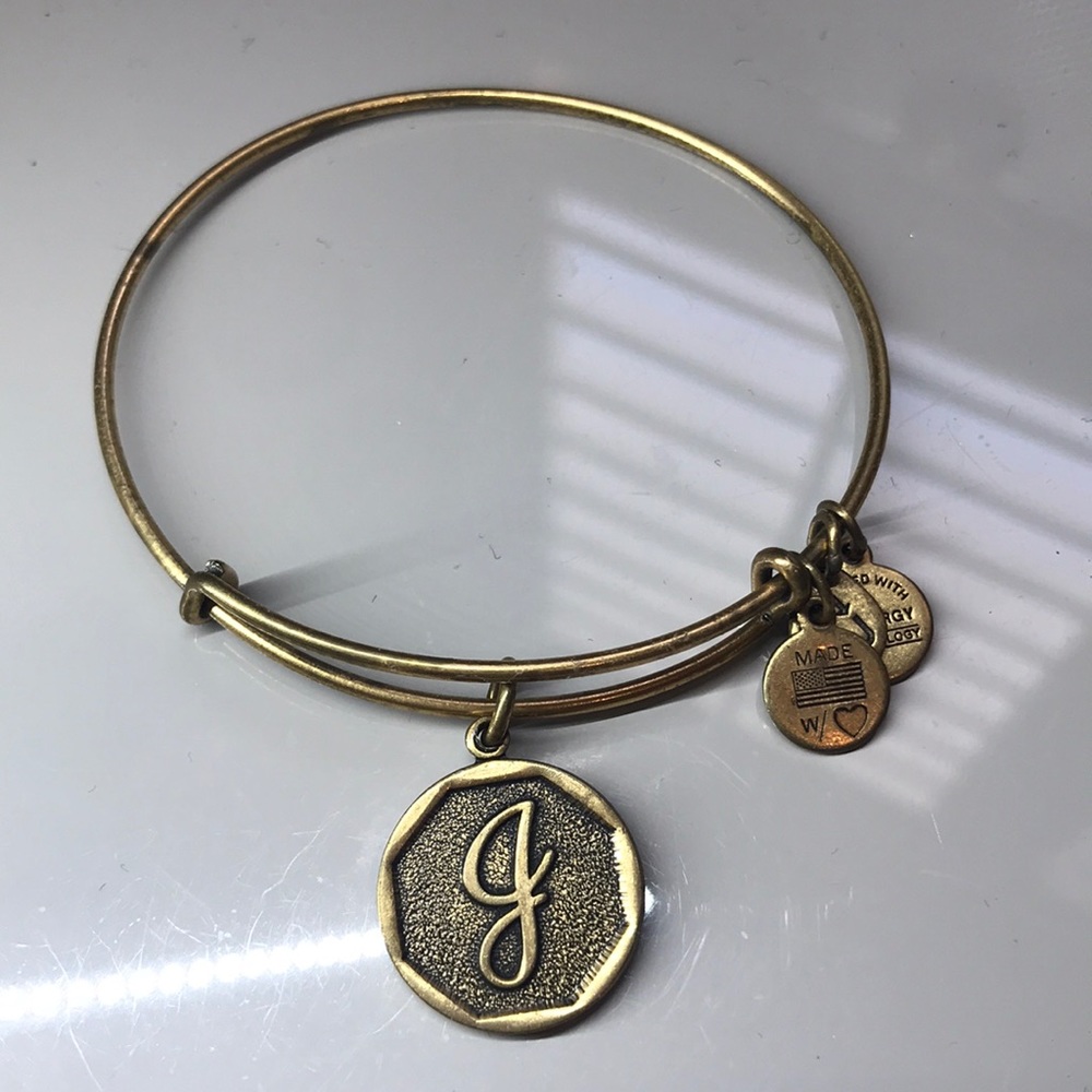 Alex and Ani J initial bracelet